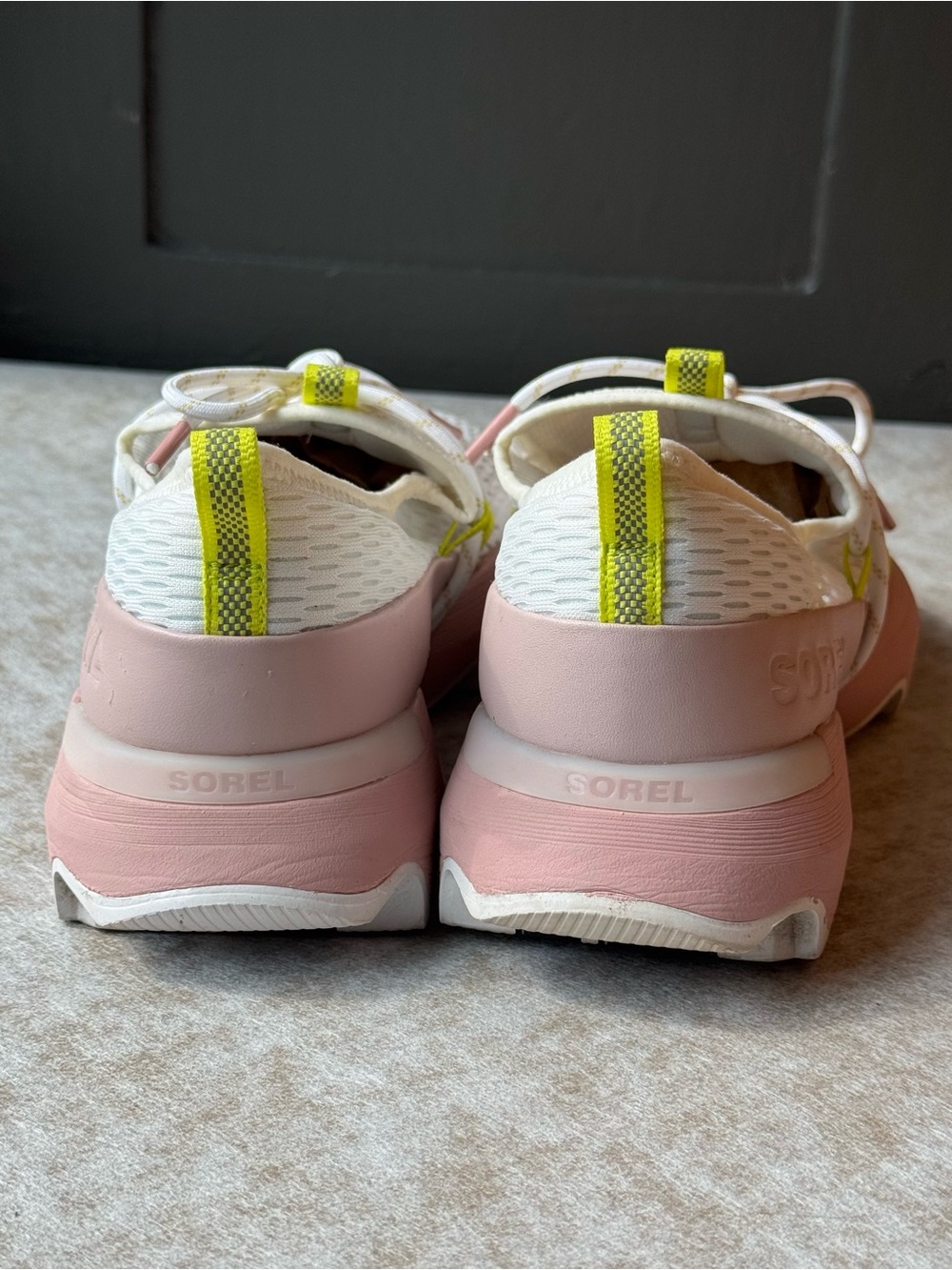 SOREL Kinetic Lace White Pink Chunky Platform Sneakers Women’s 8.5 - Picture 7 of 8